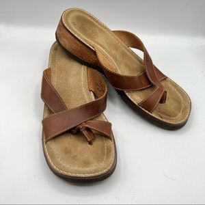 Vintage Y2K Wooden Chunky Flatform Sandals Flip Flops
